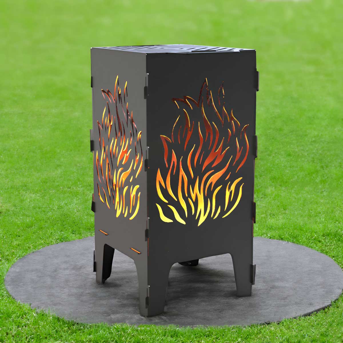 Massiver Feuerkorb "Flammenzauber" mit Grillfunktion für Garten & Terrasse