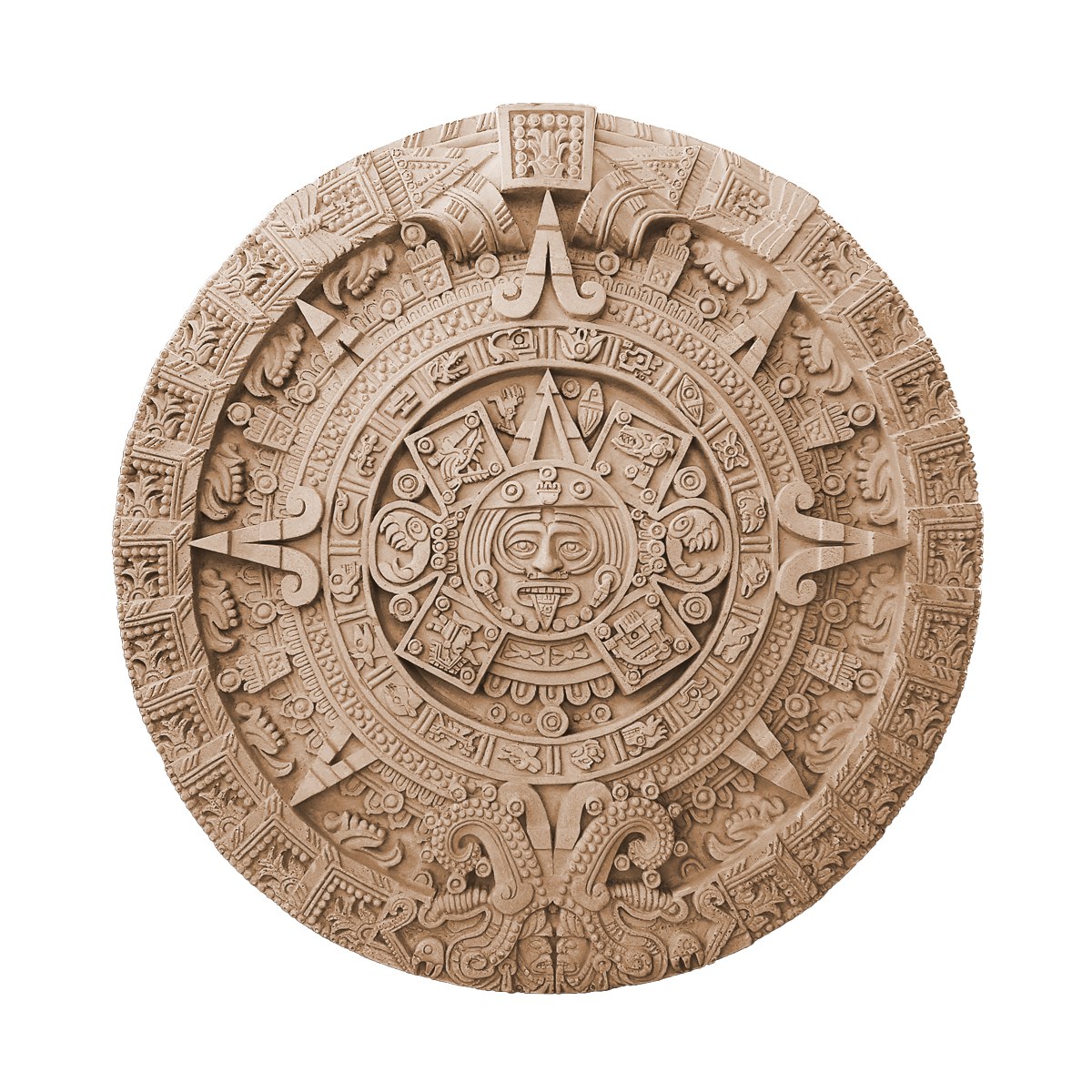 Maya-Kalender Steinplatte "Zeitlose Eleganz" in Sandstein-Optik
